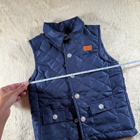 7 For All Mankind Quilted Vest Navy Toddler Kids 21M / 2T Preppy - Picture 3 of 5